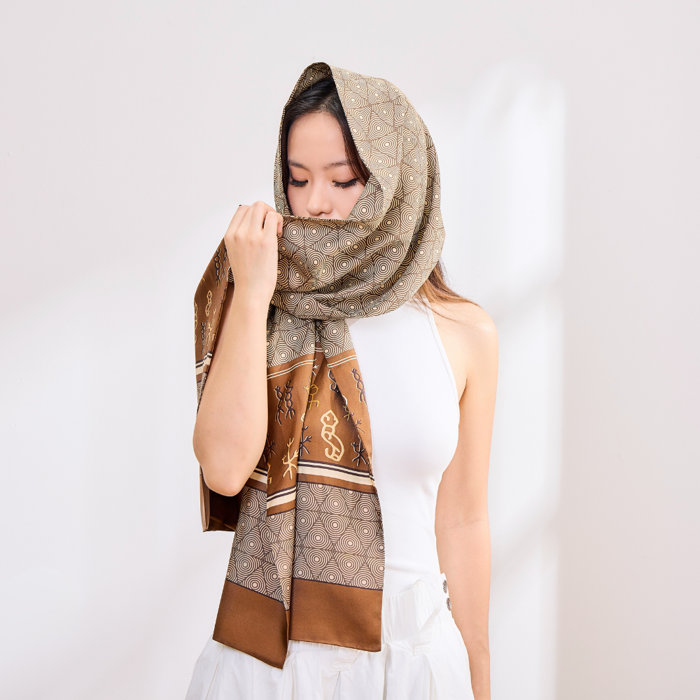 100% Mulberry Silk ‘Impression Silk’ Long Scarf