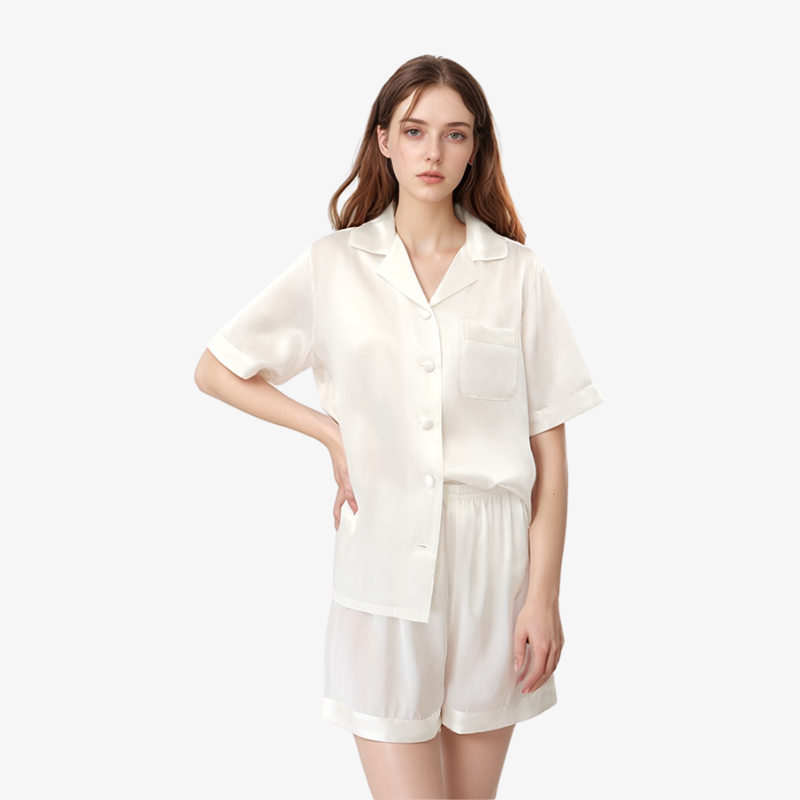 19 Momme 100% Mulberry Summer Silk Pajama Set (Without Piping)