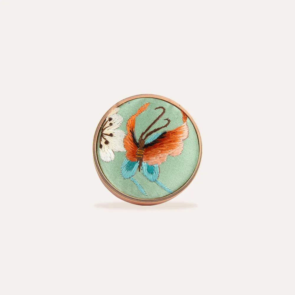 Handmade Suzhou Embroidery Silk Orchid & Butterfly Car Diffuser