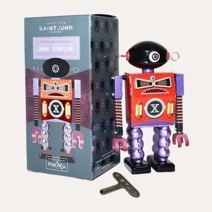 Vintage Dark Templar Robot Tin Wind Up Toy Retro Collectible Holiday Gift