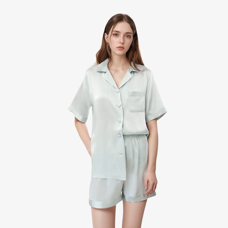 19 Momme 100% Mulberry Summer Silk Pajama Set (Without Piping)