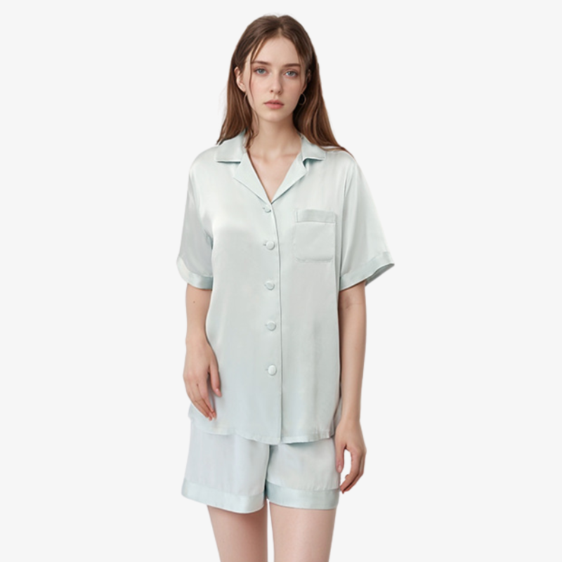 19 Momme 100% Mulberry Summer Silk Pajama Set (Without Piping)