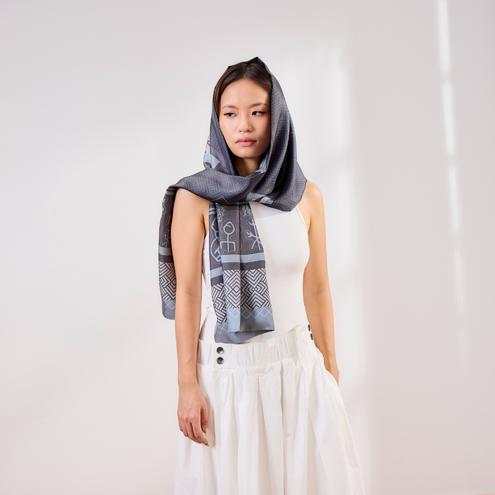 100% Mulberry Silk ‘Silken Harmony’ Long Scarf