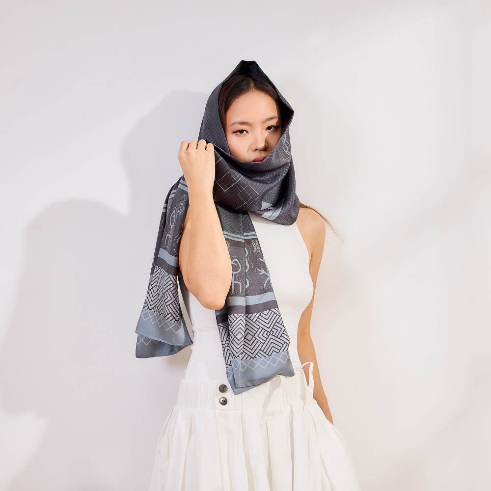 100% Mulberry Silk ‘Silken Harmony’ Long Scarf