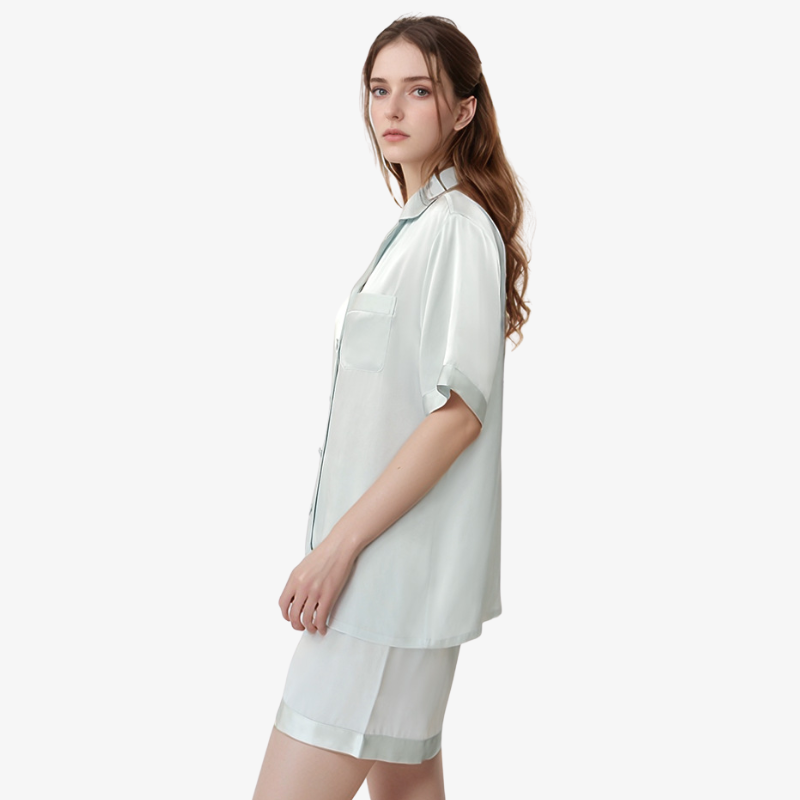 19 Momme 100% Mulberry Summer Silk Pajama Set (Without Piping)