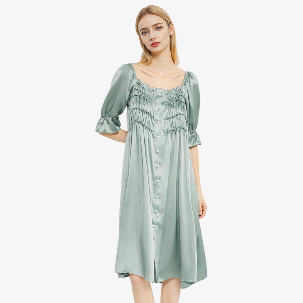 19 Momme 100% Mulberry Silk Vintage French-Style Nightdress