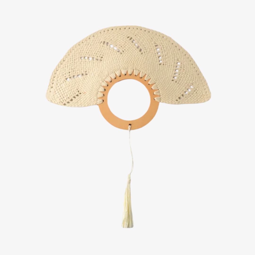 Natural Bamboo Raffia Hand Fan Summer Cooling Fan Wedding Favor