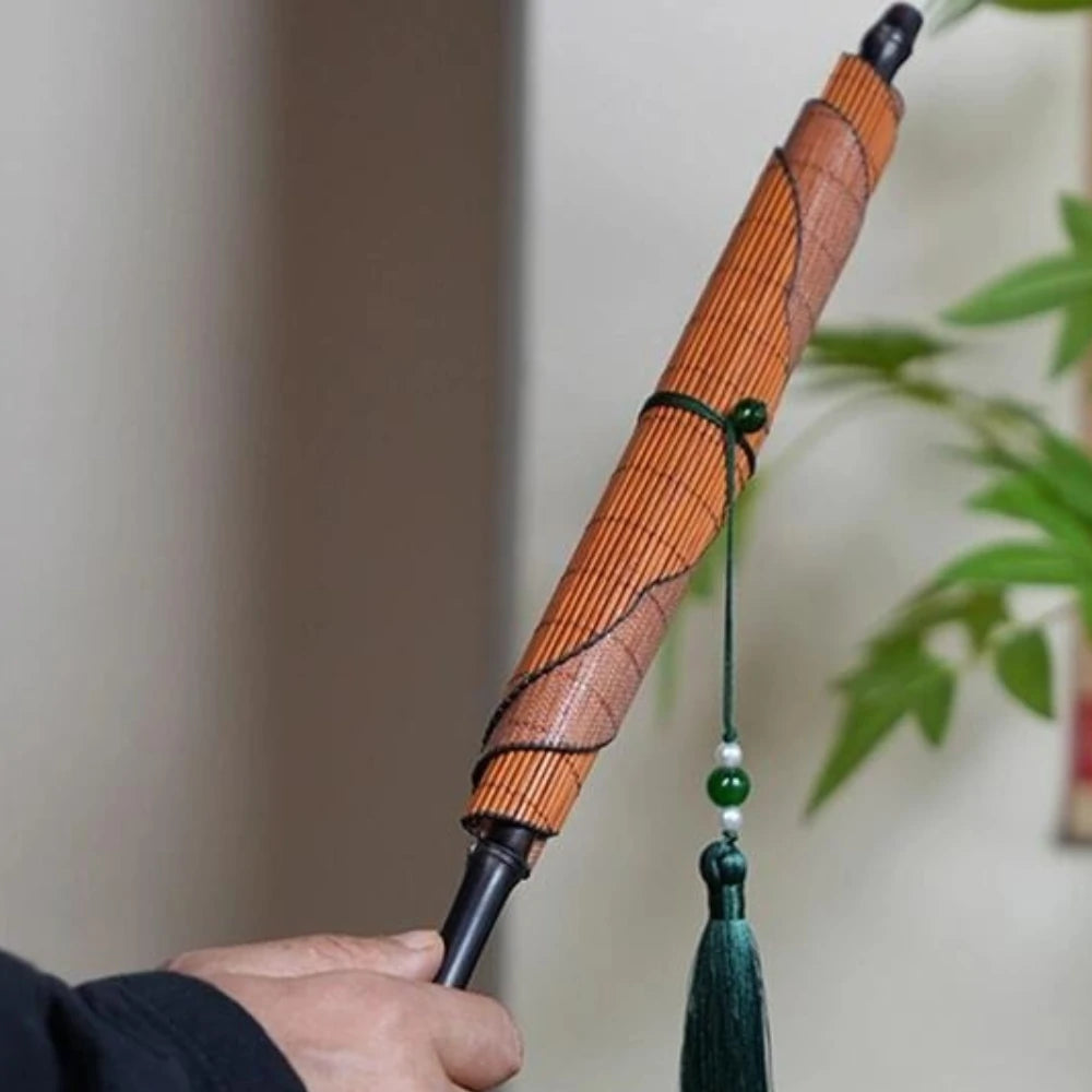Handmade Bamboo Folding Fan with Tassel Portable Elegant