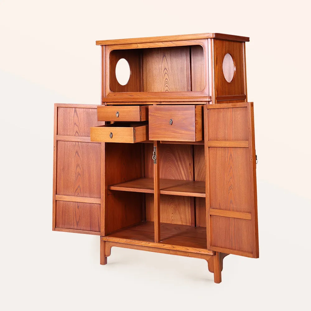 Handmade Round Hole Cabinet