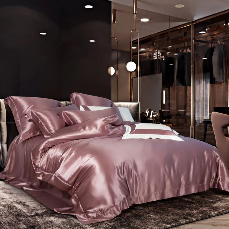 19 Momme 100% Mulberry Silk Dusty Rose Bedding Set
