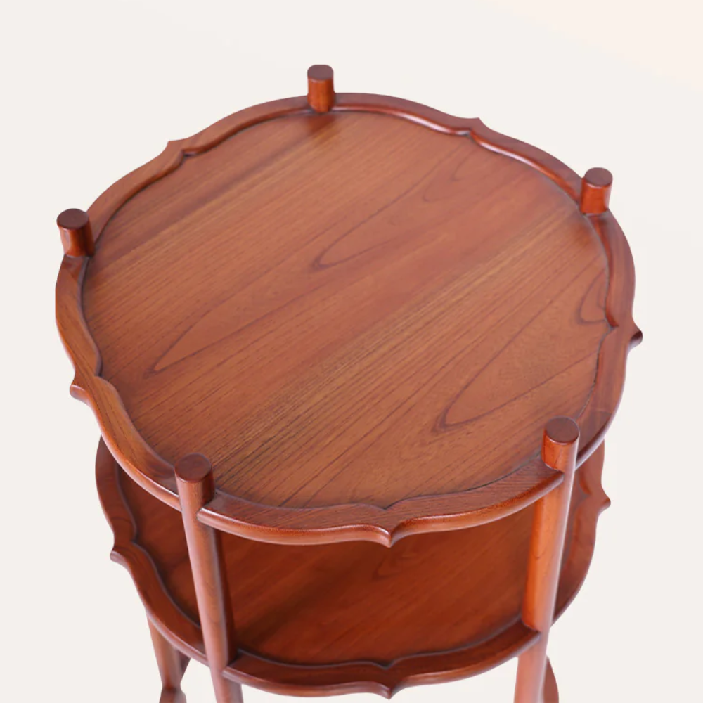 Handmade Two-tier Round Shelf