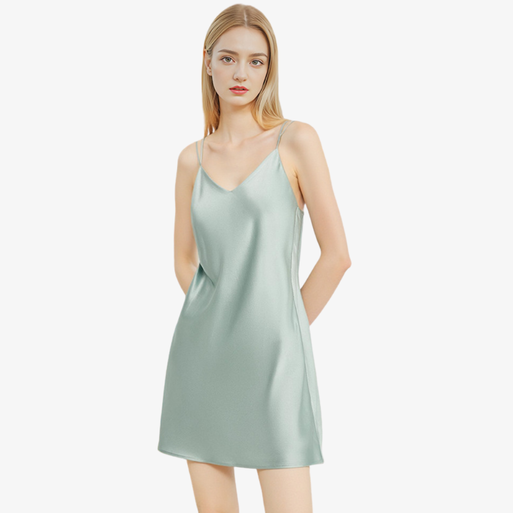 19 Momme 100% Mulberry Silk Backless Sexy Slip Nightgown
