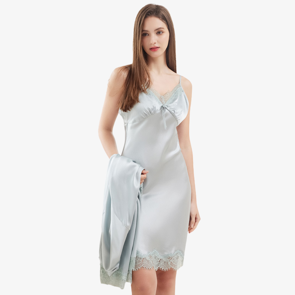 19 Momme 100% Mulberry Silk V-Neck Silk Nightgown