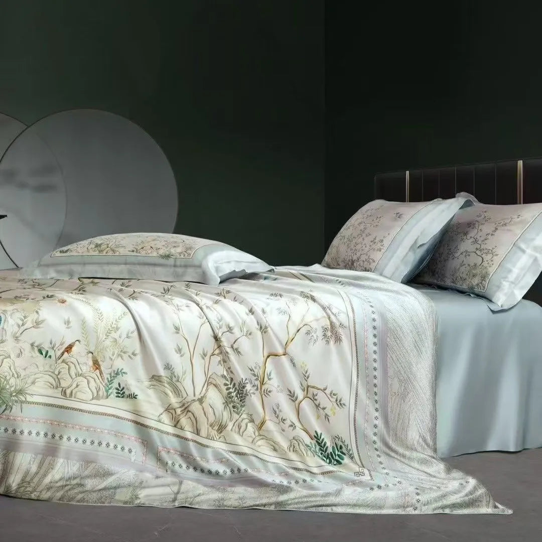 16 Momme 100% Mulberry Silk ‘Graceful Courtyard’ Pillowcase