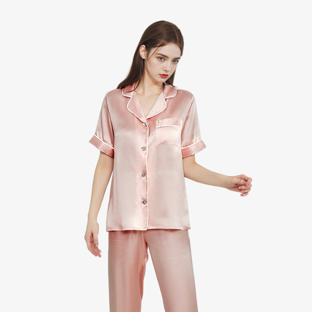 16 Momme 100% Mulberry Silk Short-Sleeve Pajama Set