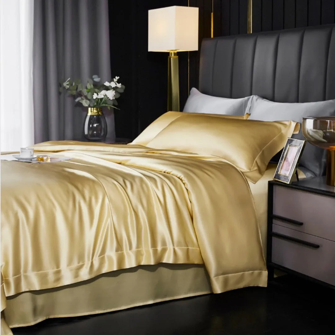 19 Momme 100% Mulberry Silk ‘Imperial Gold’ Flat Sheet