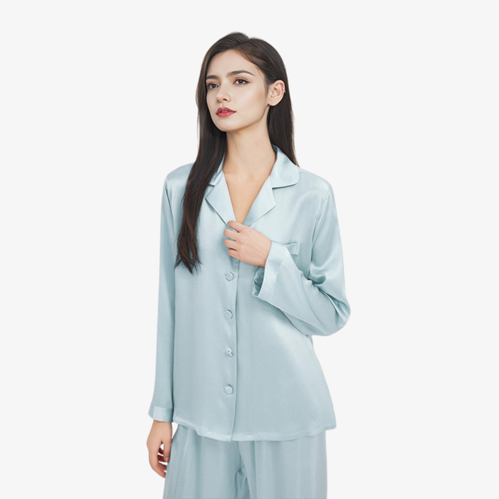 16 Momme 100% Mulberry Silk Long-Sleeve Pajama Set