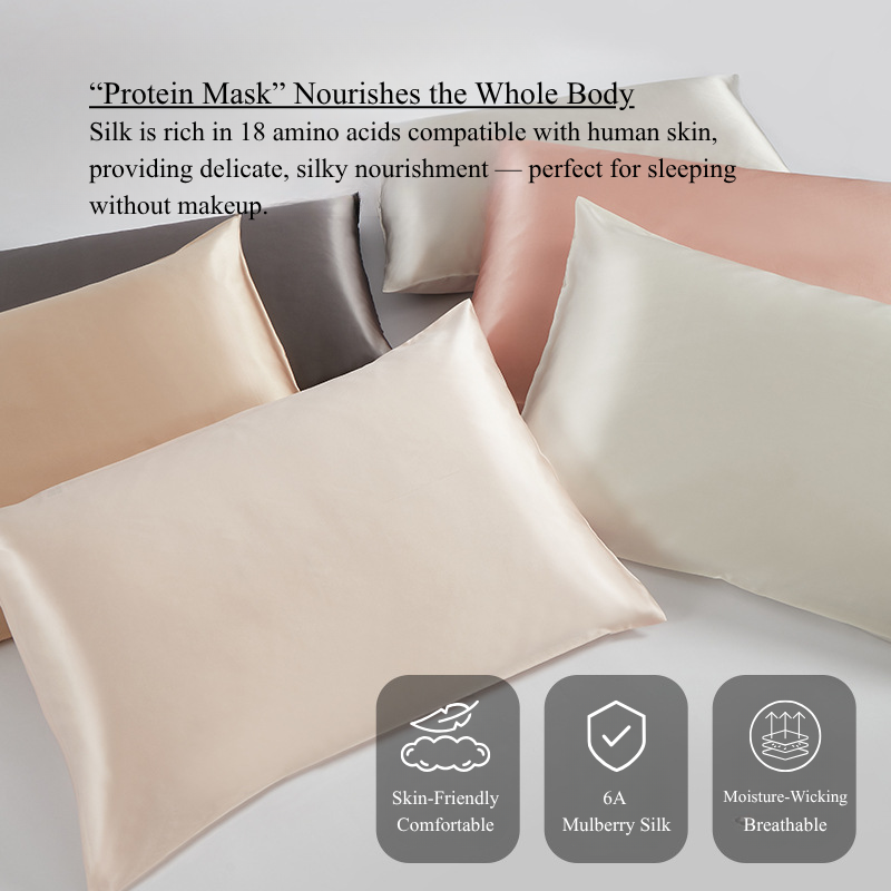 22 Momme 100% Mulberry Silk Double-Sided Pillowcase