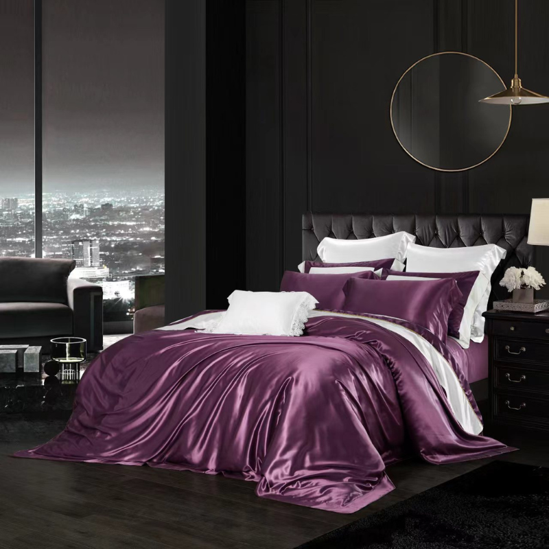 19 Momme 100% Mulberry Silk Purple Bedding Set