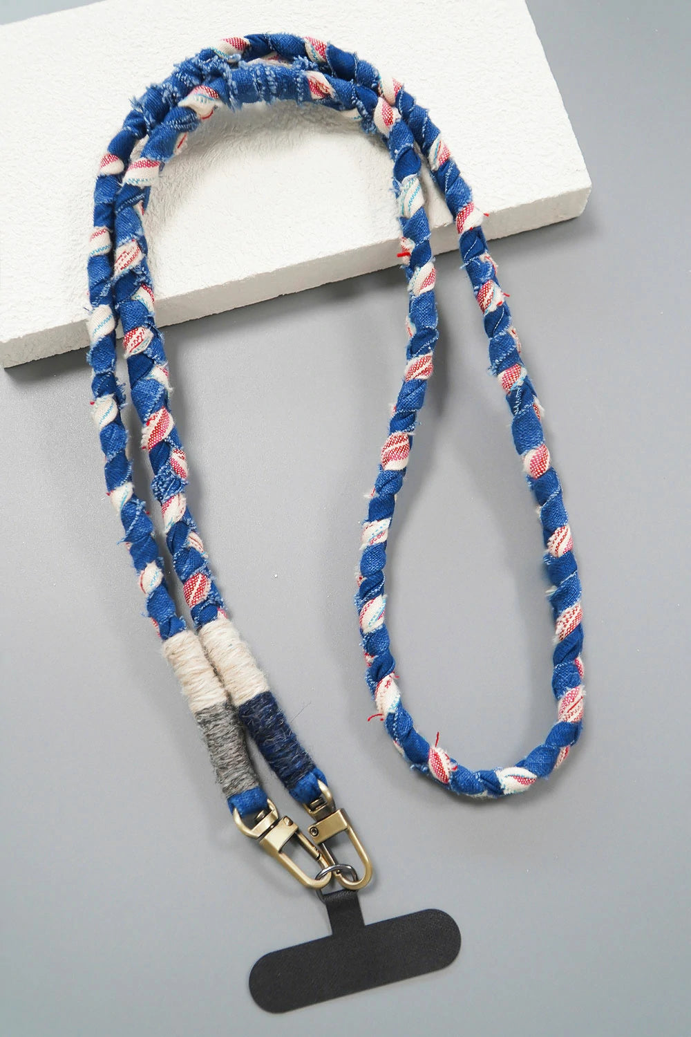 Handmade Blue Phone Lanyard with Plant Dye
