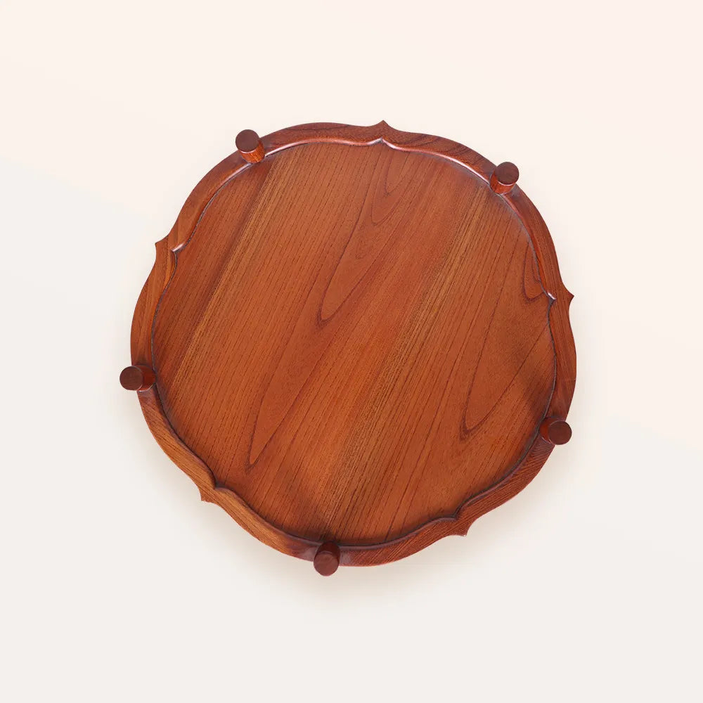 Handmade Two-tier Round Shelf