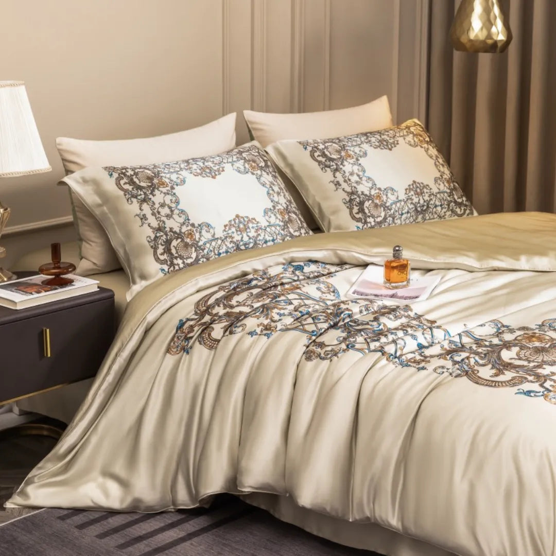 16 Momme 100% Mulberry Silk ‘Whispers of Maple’ Flat Sheet