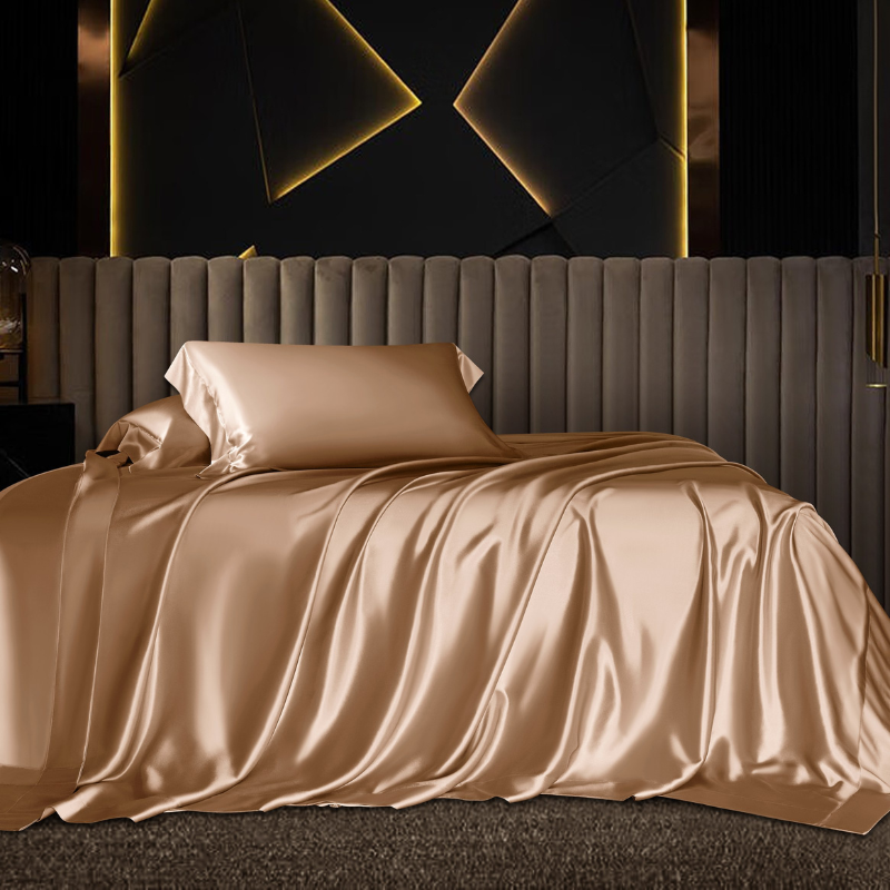 19 Momme 100% Mulberry Silk Gold Bedding Set
