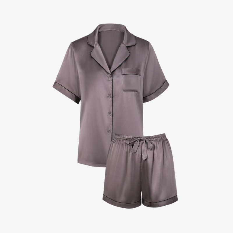 19 Momme 100% Mulberry Summer Silk Pajama Set (With Piping)