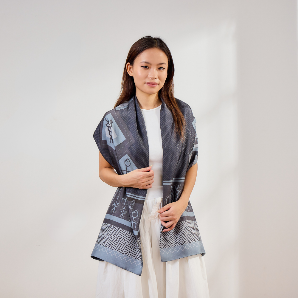 100% Mulberry Silk ‘Silken Harmony’ Long Scarf