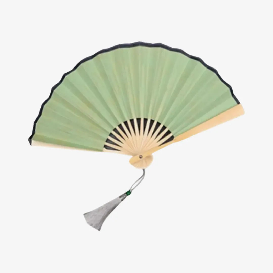 Hand Fan Mini Folding Fan with Tassel DIY Painting Blank Paper