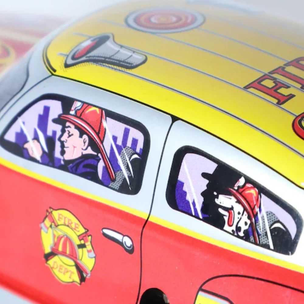 Fire Chief Retro Wind Up Tin Car Vintage Collectible Toy Design Saint John