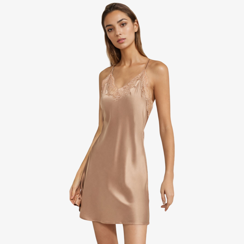 19 Momme 100% Mulberry Silk Lace Camisole & Robe Set