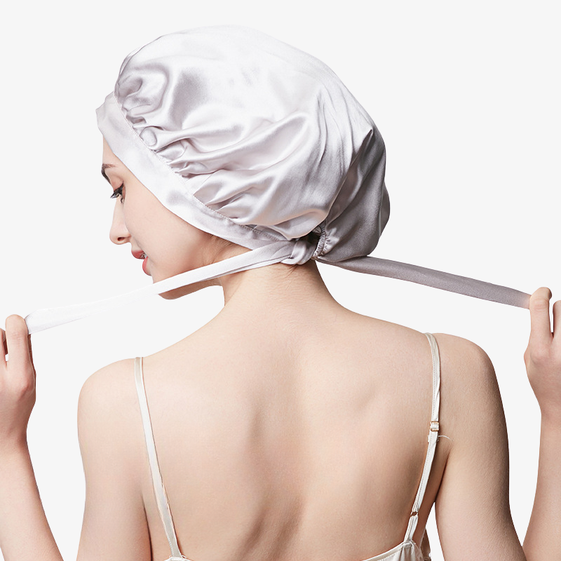 19 Momme 100% Mulberry Silk Sleep Cap – Tie Closure