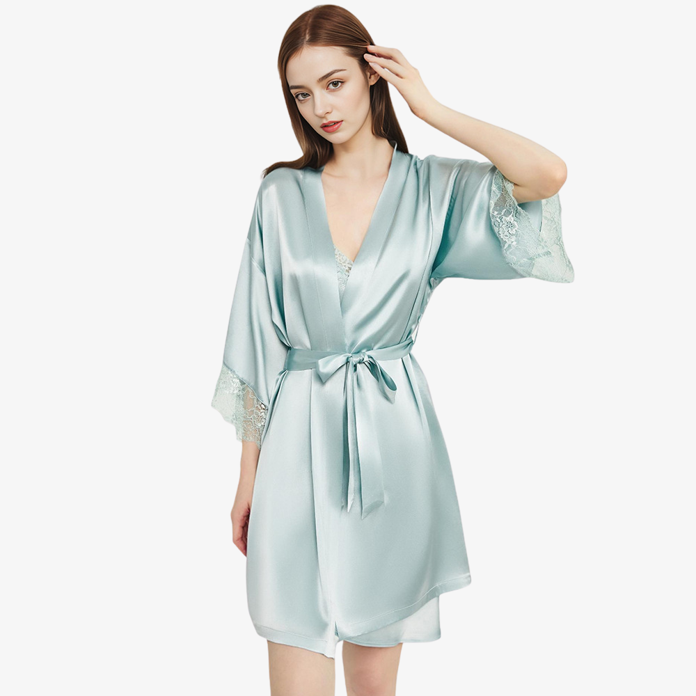 16 Momme 100% Mulberry Silk Camisole Nightgown 2-Piece Set