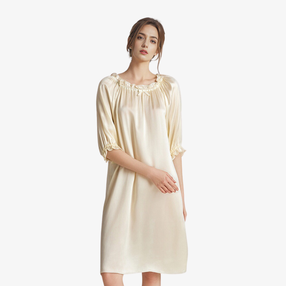 16 Momme 100% Mulberry Silk Loose-Fit Long Nightdress