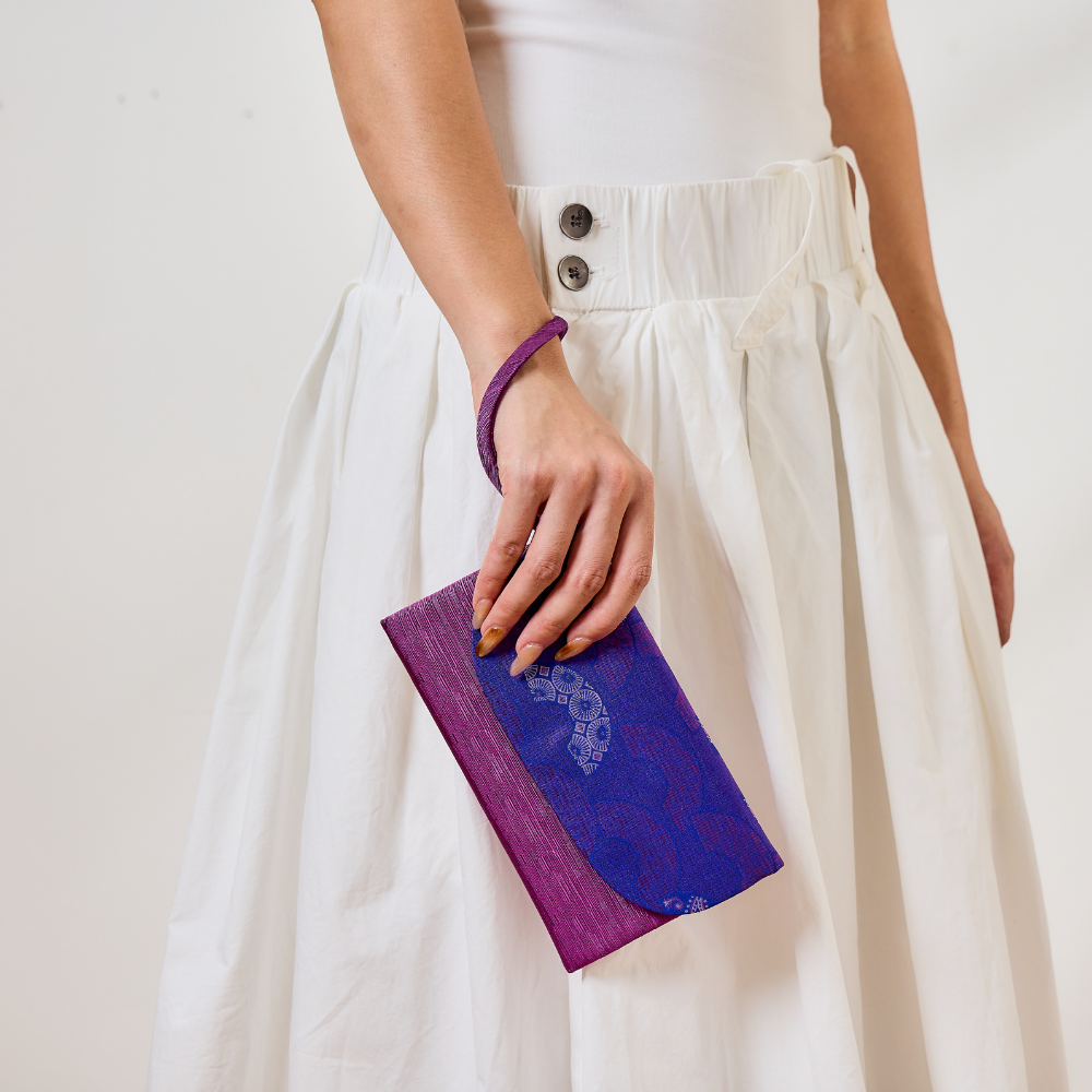 Harmony Purple Silk Song Brocade Clutch