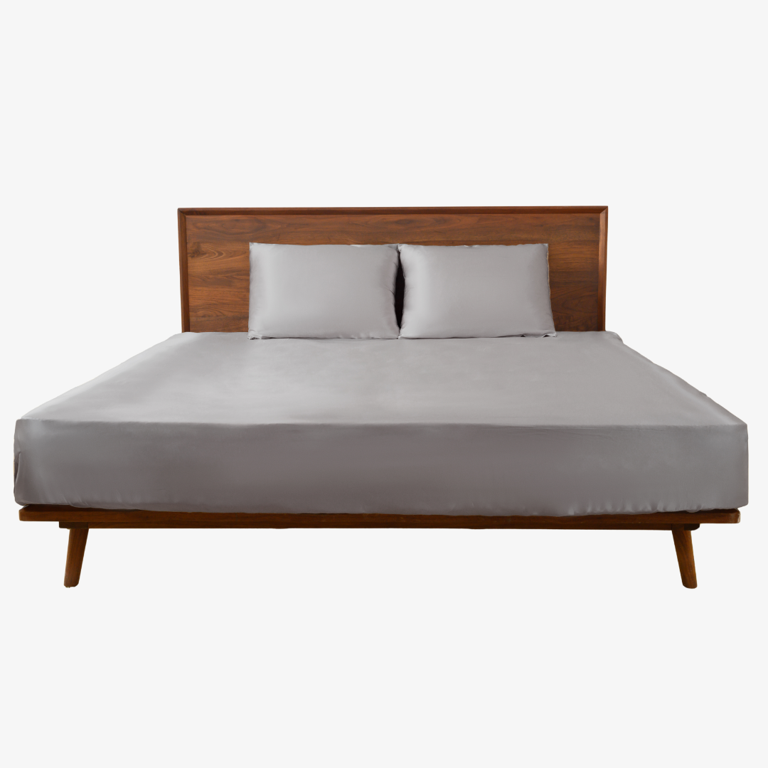 Dark Gray 19 Momme 100% Mulberry Silk Flat Sheet