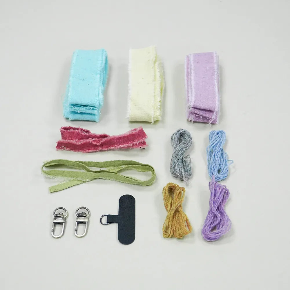 Purple Yellow Phone Strap DIY Craft Kit Set