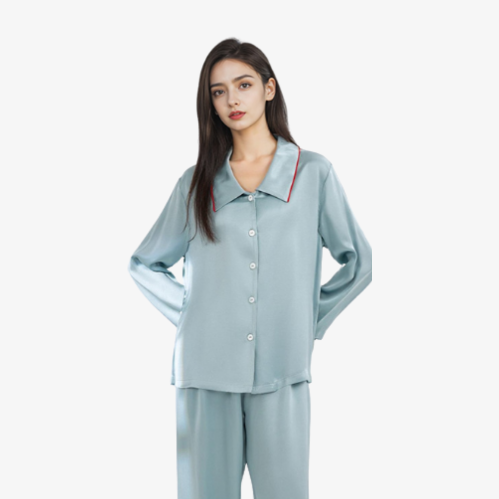 16 Momme 100% Mulberry Silk Long-Sleeve Loose Pajama Set