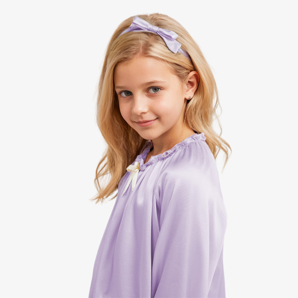 100% Mulberry Silk Lightweight Kids’ Long-Sleeve Pajama Set