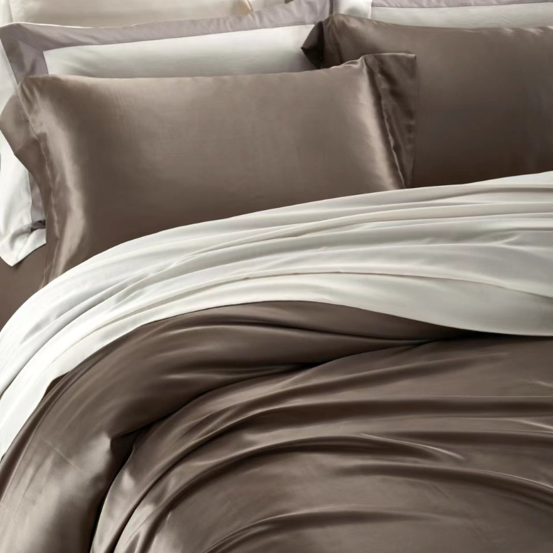 19 Momme 100% Mulberry Silk Brown Bedding Set