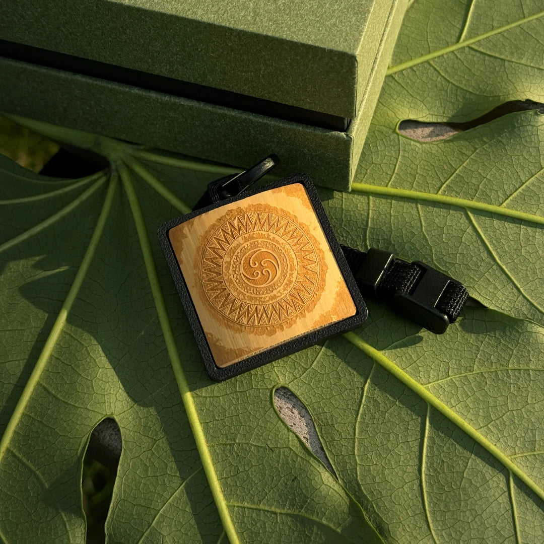 Sun Pattern Qing Bamboo Carved Phone Charm