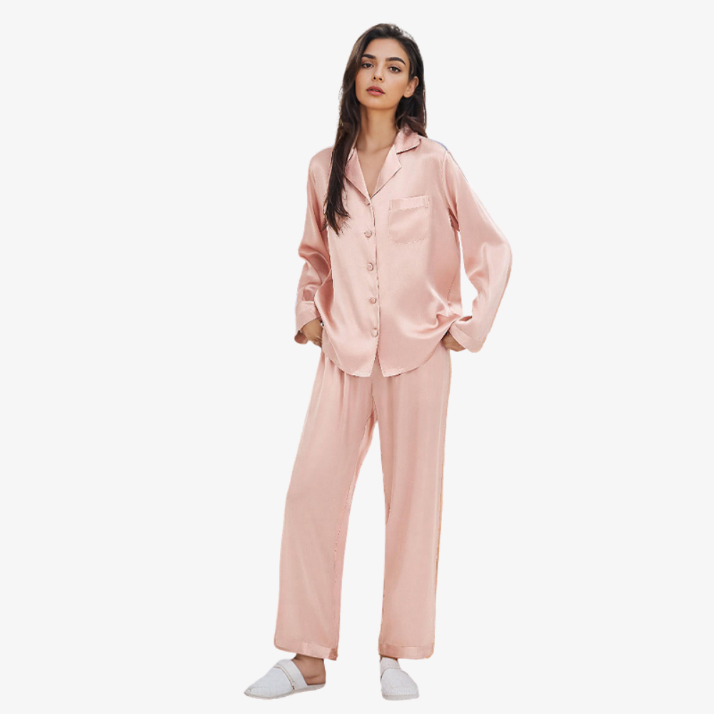 16 Momme 100% Mulberry Silk Long-Sleeve Pajama Set