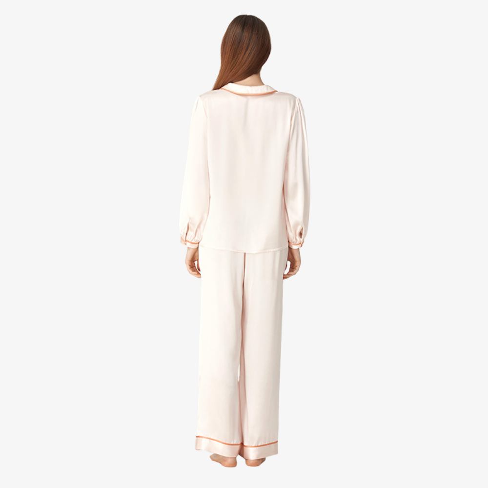 16 Momme 100% Mulberry Silk Embroidered Pajama Set