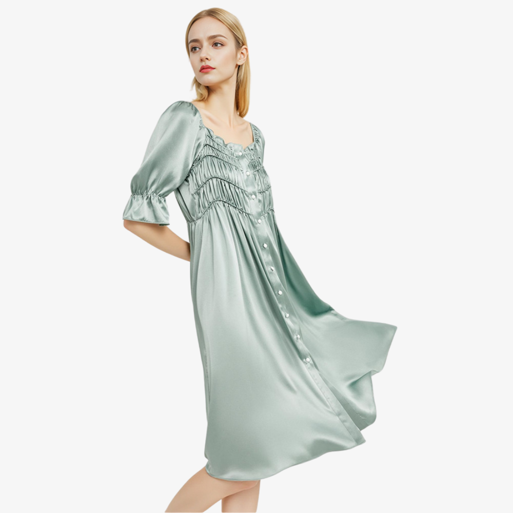 19 Momme 100% Mulberry Silk Vintage French-Style Nightdress