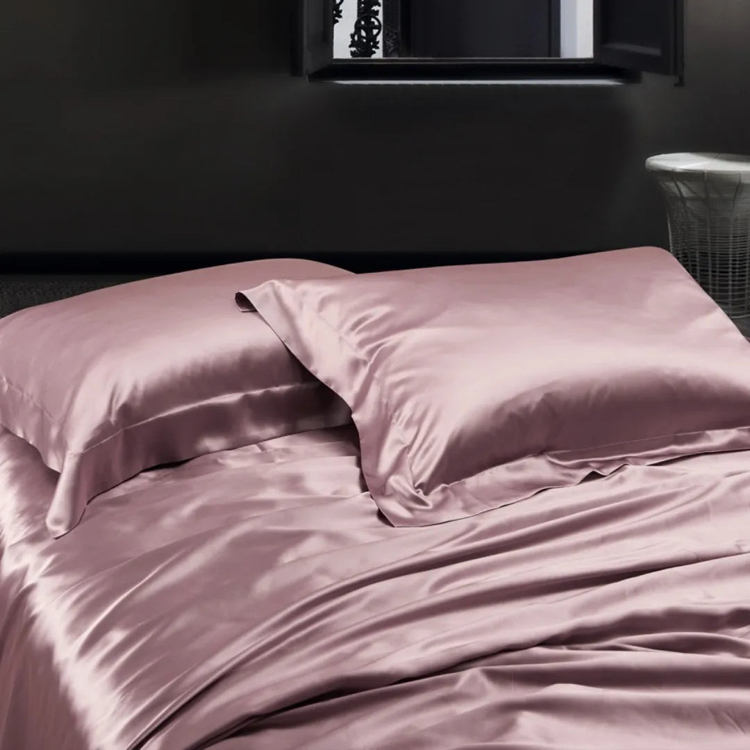 19 Momme 100% Mulberry Silk ‘Apricot Pink’ Flat Sheet