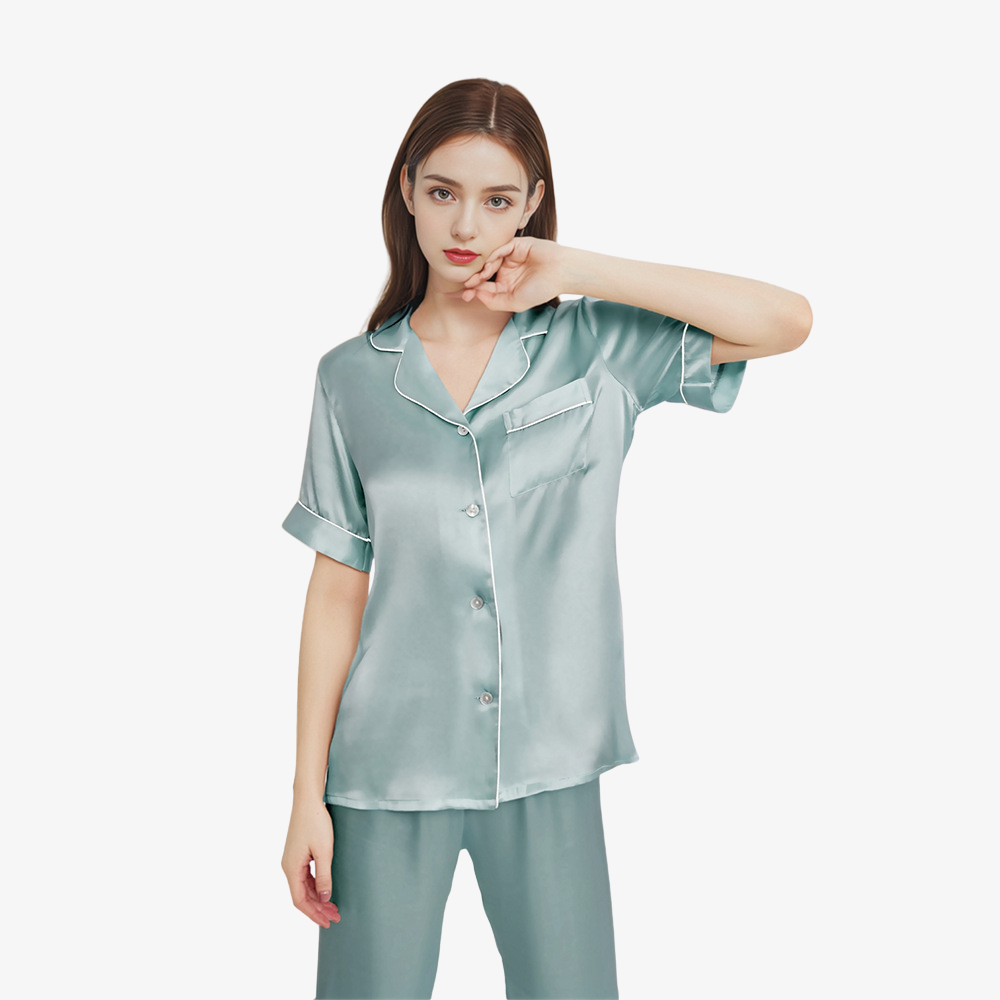 16 Momme 100% Mulberry Silk Short-Sleeve Pajama Set