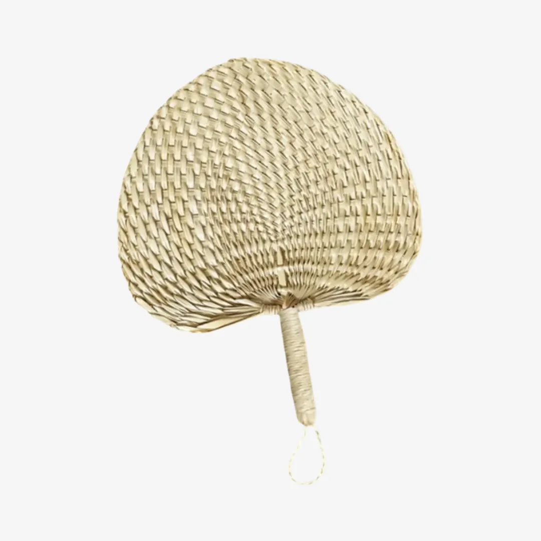 Natural Bamboo Raffia Hand Fans for Summer Cooling and Wedding Party Favors