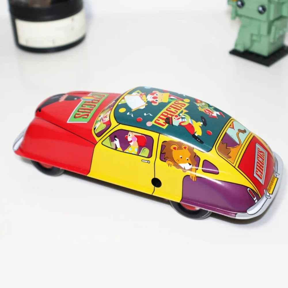 Circus Wagon Vintage Tin Car Wind Up Collectible Perfect for Holiday Giving