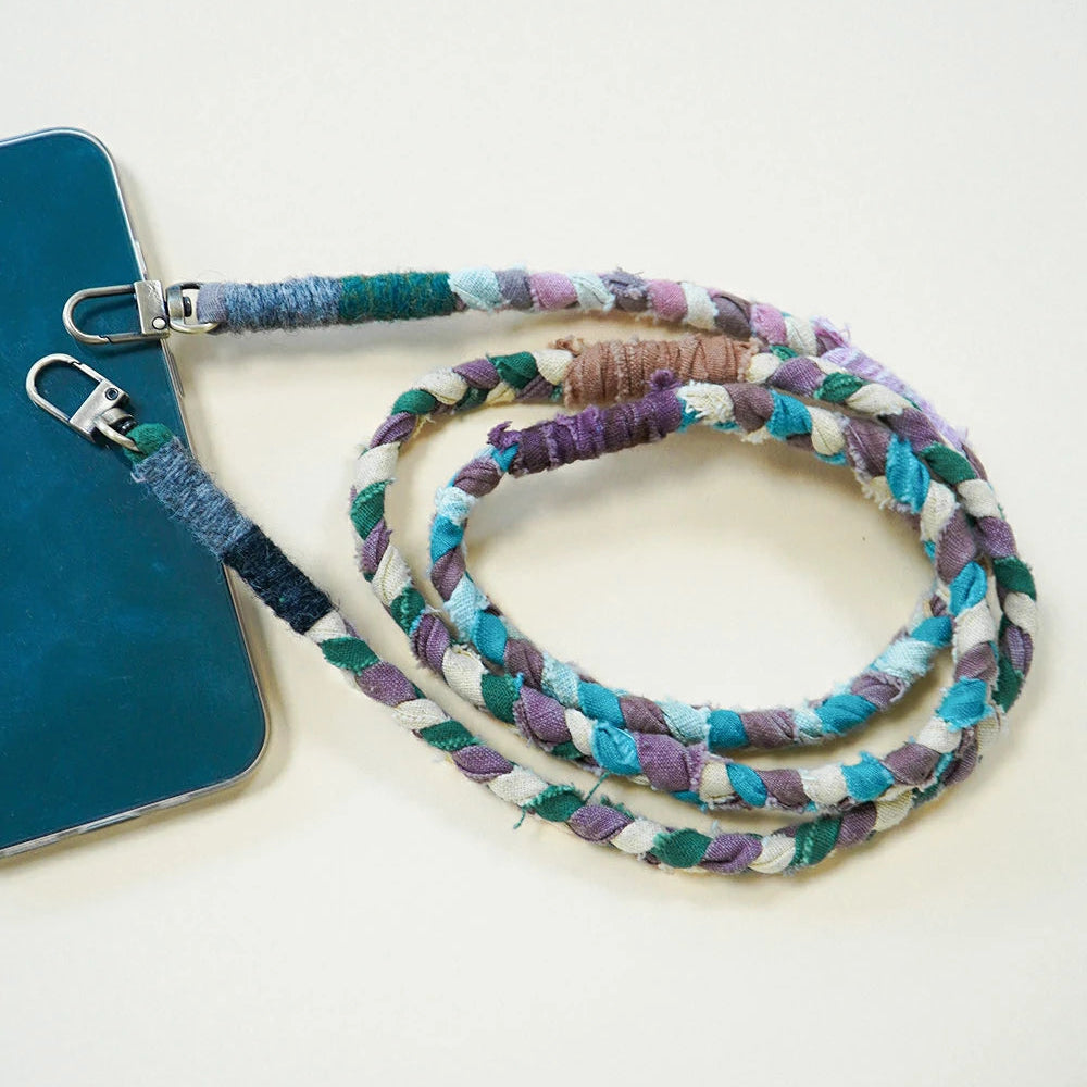 Handmade Brown Green Phone Lanyard